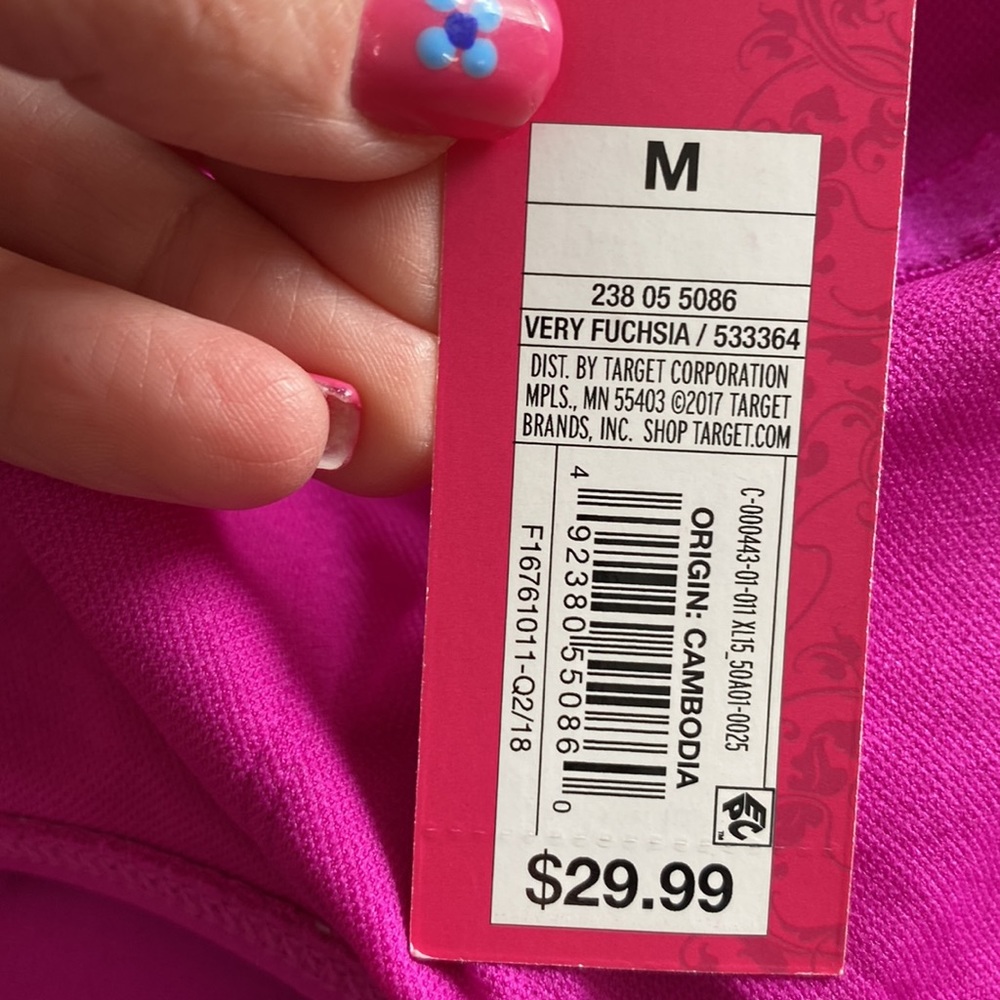 Exhilaration- very fushia one piece swimsuit with sexy low back and sides - Picture 7 of 7